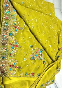 OLIVE GREEN COLOURED SAREE FOR WOMEN