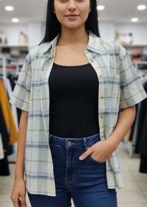 Women's Plaid Short Sleeve Shirt