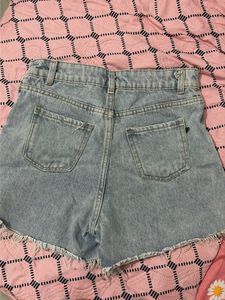 Distressed Denim Skorts