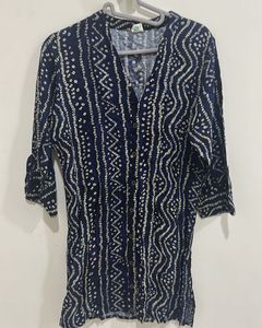 Stylish Blue Bandhani Print Kurta