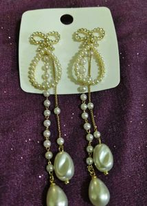 Elegant Korean Pearl Drop Earrings