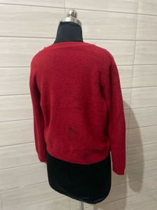 Chic Red Button-Up Cardigan