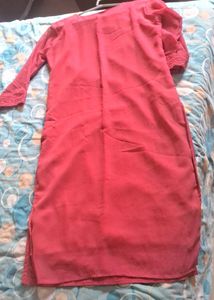 Red embroidery Chikankari Kurta