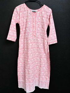 Elegant Pink Chikankari Kurta Set