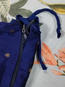 Elegant Blue Skirt with Gold Dots