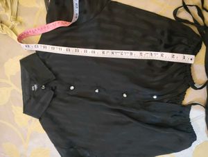 Chic Black Striped Button-Up Shirt