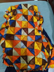 Navy Blue Inner with Geometric Shrug