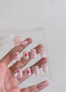 Cute Pink Polka Dot Press-On Nails