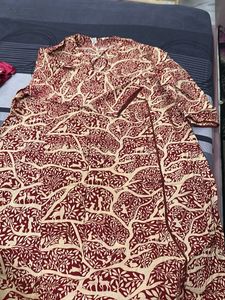 Maroon Tree Print Kurta