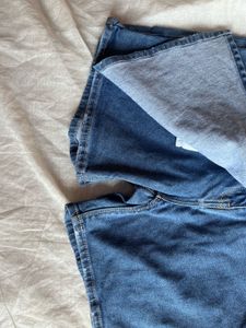 Stylish Blue Denim Wrap Skirt