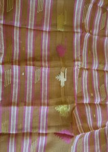 Elegant Brown Saree with Polka Dots