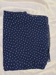 Navy Polka Dot Sheer Fabric