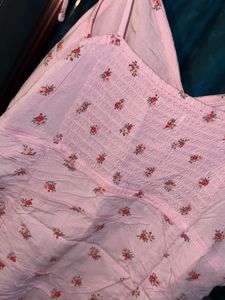 Pink Floral Ruched Mini Dress