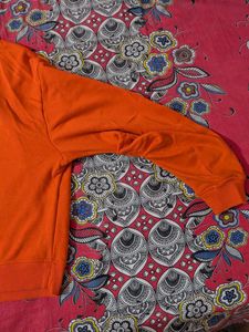 Orange Collared Sweatshirt