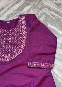 Elegant Purple Kurta Pant Set
