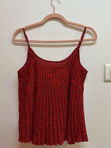 Red Leopard Print Cami Top