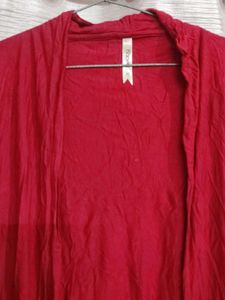 Red Sleeveless Cardigan