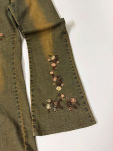 Y2k Embroidered Flare Jeans.