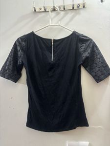 Promod Black Lace Top