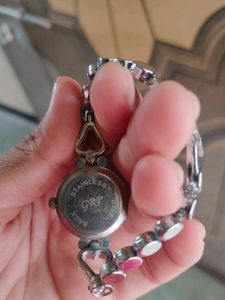 Silver Watch with Heart Charm