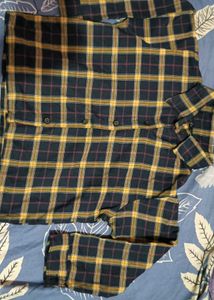 Plaid Cotten mix Crop Top Shirt