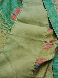 Vibrant Yellow Floral Bird Print Saree