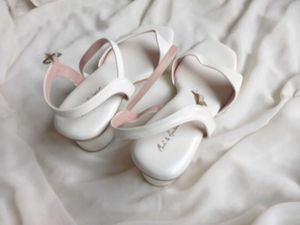 Stylish White Block Heel Sandals