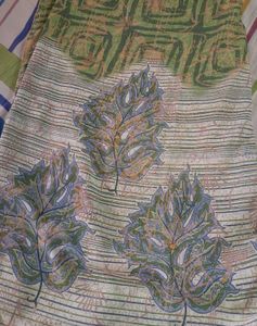 Beautiful Leaf Print Saree