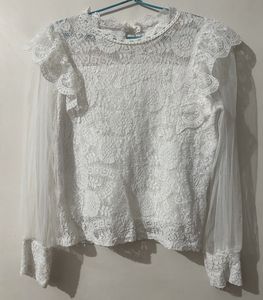 Elegant White Lace Blouse