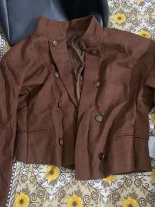 Vintage Brown Cropped Blazer
