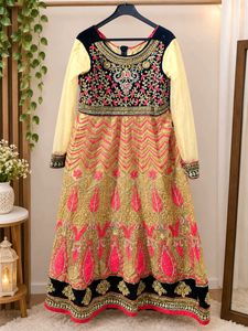 Embellished Ethnic anarkali with pant and dupatta