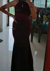 Shimmer Maroon Senorita Dress