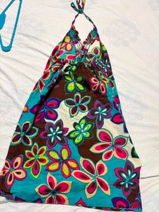 Boho Floral Halter Dress