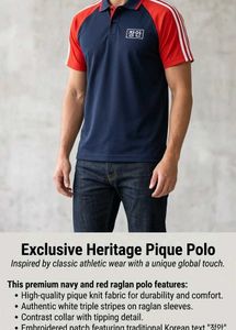 Exclusive Heritage Pique Polo Navy/Red