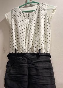 Trending Polka Dot dark grey and white top