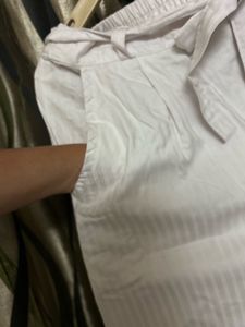 Stylish White Striped Pants