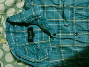 Men's Teal Plaid Long Sleeve Shirt