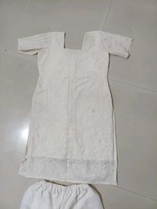 Elegant White Chikankari Kurta Set