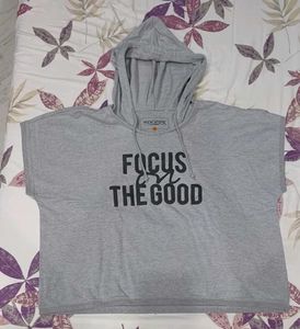 Grey Graphic Print Top