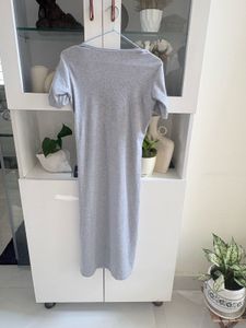 Grey Square Neck long dress