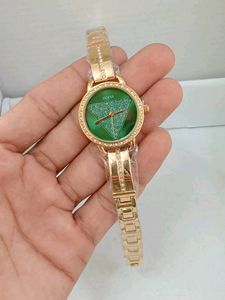 Gold Guess Watch with Crystal Accents