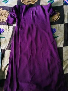 Elegant Purple Kurta with White Salwar