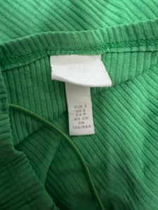 Bright Green Ribbed Crop Top