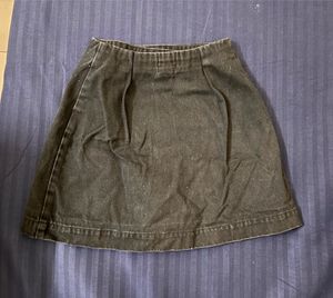 Denim A-Line Button Skirt