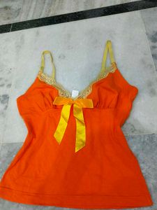 Orange Camisole with Yellow Bow
