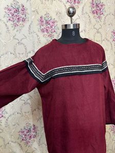Maroon Tunic Top good for light winter