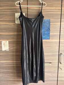 Sleek Black Dress with Ruched Detail