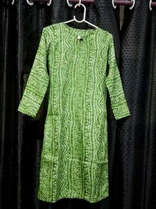 Green Bandhani Print Kurta