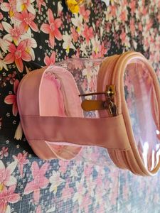 Cute Pink Travel Makeup Bag