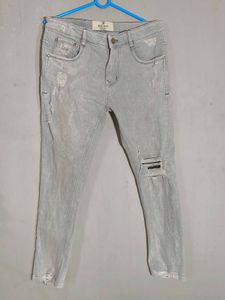 Grey Distressed Jeans
